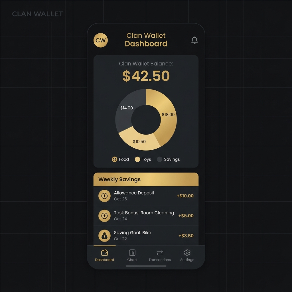 Preview of the BudgetClan family wallet dashboard
